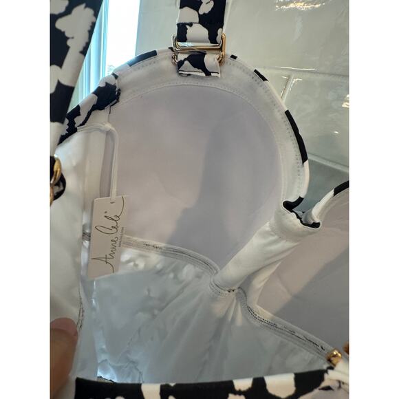 Black White Animal Print One Piece Swimsuit 18W Underwire Adjustable Straps NWT - Picture 4 of 6